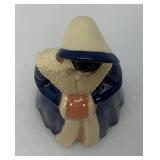 Vintage Collectible  Ceramic Victorian Woman Figurine Bell 5 1/4'