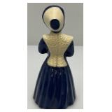 Vintage Collectible  Ceramic Victorian Woman Figurine Bell 5 1/4'