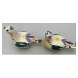 Vintage CLEMINSONS Pottery DISTLEFINKCeramic Retro Quail Salt And Pepper Shakers 4 3/;4'