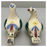 Vintage CLEMINSONS Pottery DISTLEFINKCeramic Retro Quail Salt And Pepper Shakers 4 3/;4'