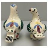 Vintage CLEMINSONS Pottery DISTLEFINKCeramic Retro Quail Salt And Pepper Shakers 4 3/;4'