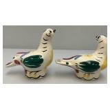 Vintage CLEMINSONS Pottery DISTLEFINKCeramic Retro Quail Salt And Pepper Shakers 4 3/;4'