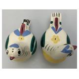 Vintage CLEMINSONS Pottery DISTLEFINKCeramic Retro Quail Salt And Pepper Shakers 4 3/;4'