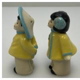 Vintage Collectible  1940's Ceramic Arts Sudio Madison Wis. Oriental Couple Salt & Pepper Shakers 3'