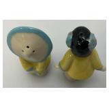 Vintage Collectible  1940's Ceramic Arts Sudio Madison Wis. Oriental Couple Salt & Pepper Shakers 3'
