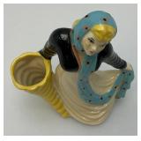 Vintage Collectible  Ceramic Arts Sudio Girl With Cornucopia Planter 7'