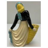 Vintage Collectible  Ceramic Arts Sudio Girl With Cornucopia Planter 7'