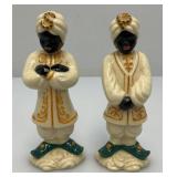 Vintage Collectible1950's Ceramic Arts Sudio Blackamores W/Turbans Salt & Pepper Shakers 5'