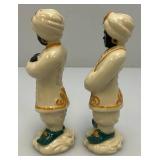 Vintage Collectible1950's Ceramic Arts Sudio Blackamores W/Turbans Salt & Pepper Shakers 5'