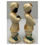Vintage Collectible1950's Ceramic Arts Sudio Blackamores W/Turbans Salt & Pepper Shakers 5'