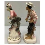 Vintage 1957 Collectible GEO. Z. Lefton Dancing Couple Ceramic Figurines 8 1/2' & 8 3/4'