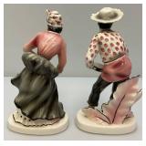 Vintage 1957 Collectible GEO. Z. Lefton Dancing Couple Ceramic Figurines 8 1/2' & 8 3/4'