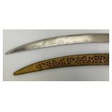 Ceremonial Sword Indian Groom Wedding With Hilt 35.5' Leopard And Rabbit Brass Handle