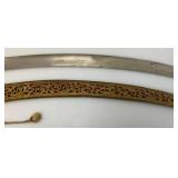 Ceremonial Sword Indian Groom Wedding With Hilt 35.5' Leopard And Rabbit Brass Handle