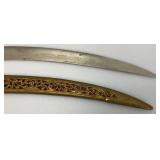 Ceremonial Sword Indian Groom Wedding With Hilt 35.5' Leopard And Rabbit Brass Handle