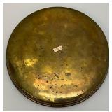 Vintage Heavy Brass Etched Serving Tray With Saudia Arabia Engraved 11'