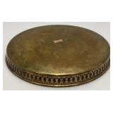Vintage Heavy Brass Etched Serving Tray With Saudia Arabia Engraved 11'