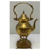 Vintage Ornate Heavy Brass Tilting Coffee/Tea Pot With Warmer 13' Tall