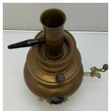 Antique Collectible Traditional Turkish Brass Tea Urn 17.5' Tall Antique Copper And Brass Turkish Dallah Arab Coffee Pot, Middle East Islamic