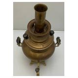 Antique Collectible Traditional Turkish Brass Tea Urn 17.5' Tall Antique Copper And Brass Turkish Dallah Arab Coffee Pot, Middle East Islamic