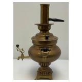 Antique Collectible Traditional Turkish Brass Tea Urn 17.5' Tall Antique Copper And Brass Turkish Dallah Arab Coffee Pot, Middle East Islamic