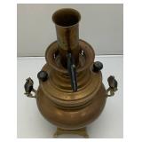 Antique Collectible Traditional Turkish Brass Tea Urn 17.5' Tall Antique Copper And Brass Turkish Dallah Arab Coffee Pot, Middle East Islamic