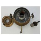 Antique Collectible Traditional Turkish Brass Tea Urn 17.5' Tall Antique Copper And Brass Turkish Dallah Arab Coffee Pot, Middle East Islamic