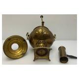 Antique Collectible Traditional Turkish Brass Tea Urn 17.5' Tall Antique Copper And Brass Turkish Dallah Arab Coffee Pot, Middle East Islamic