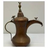 Antique Brass And Copper Turkish Teapot/Coffee Pot
