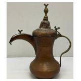 Antique Brass And Copper Turkish Teapot/Coffee Pot