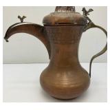 Antique Brass And Copper Turkish Teapot/Coffee Pot