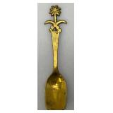 Set Of 11 Vintage Collectible Saudi Arabia Souvenir Gold Plated Miniature Spoons 4 1/4' 1=5 1/4'