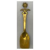 Set Of 11 Vintage Collectible Saudi Arabia Souvenir Gold Plated Miniature Spoons 4 1/4' 1=5 1/4'