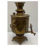 Antique Imperial Russian Tula Charcoal Heavy Brass Samovar With Stamps 19 1/4' Tall
