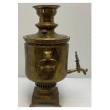 Antique Imperial Russian Tula Charcoal Heavy Brass Samovar With Stamps 19 1/4' Tall