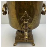 Antique Imperial Russian Tula Charcoal Heavy Brass Samovar With Stamps 19 1/4' Tall