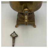 Antique Imperial Russian Tula Charcoal Heavy Brass Samovar With Stamps 19 1/4' Tall