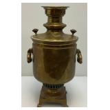 Antique Imperial Russian Tula Charcoal Heavy Brass Samovar With Stamps 19 1/4' Tall