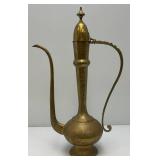 23.5' Etched Brass Ewer: 1950's-60's Coffee/Teapot