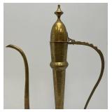23.5' Etched Brass Ewer: 1950's-60's Coffee/Teapot