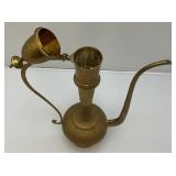 23.5' Etched Brass Ewer: 1950's-60's Coffee/Teapot