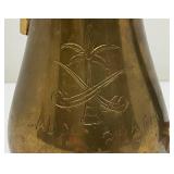 Awesome Etched Heavy Brass Saudi Arabia Brass Dallah Coffee Pot 8' With Bakelite Style Handle