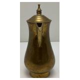 Awesome Etched Heavy Brass Saudi Arabia Brass Dallah Coffee Pot 8' With Bakelite Style Handle