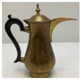 Awesome Etched Heavy Brass Saudi Arabia Brass Dallah Coffee Pot 8' With Bakelite Style Handle