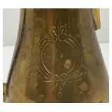 Awesome Etched Heavy Brass Saudi Arabia Brass Dallah Coffee Pot 8' With Bakelite Style Handle