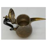 Awesome Etched Heavy Brass Saudi Arabia Brass Dallah Coffee Pot 8' With Bakelite Style Handle