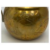 Vintage Heavy Etched Brass Saudi Arabia Indian Made DallaCoffee Pot 12'