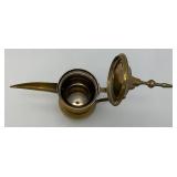 Vintage Heavy Etched Brass Saudi Arabia Indian Made DallaCoffee Pot 12'