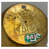 Vintage Heavy Etched Brass Saudi Arabia Indian Made DallaCoffee Pot 12'