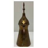 Vintage Etched Brass Suadi Arabia Dallah Coffee pot 11.5'